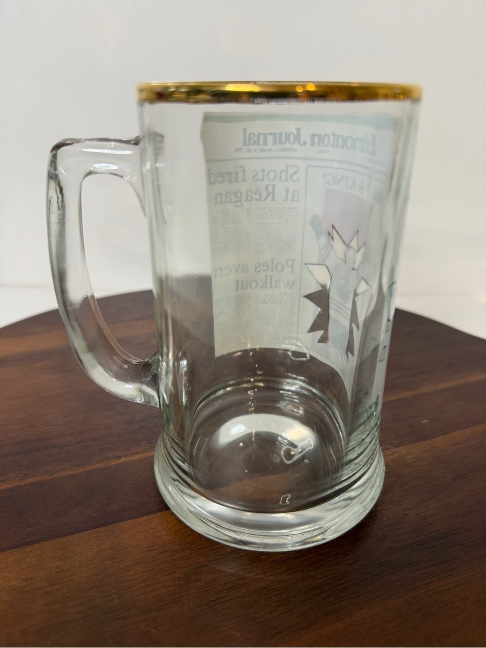 VTG 1981 Wayne Gretzky Edmonton Journal Glass Beer Mug Kid Is King Oilers Set 2 - Picture 5 of 16